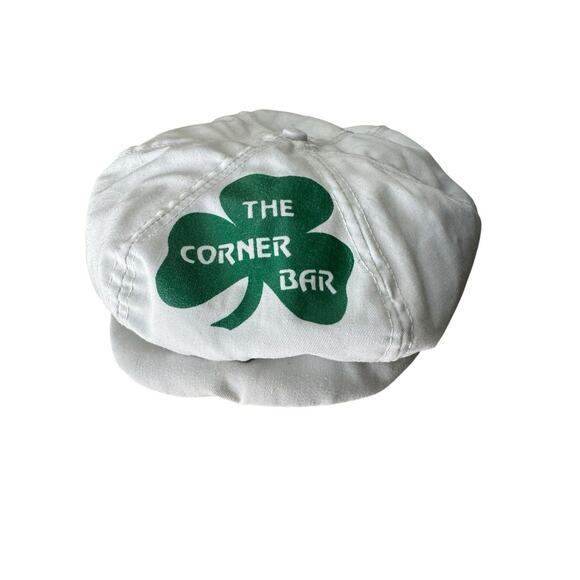 Vintage The Corner Bar Shamrock Newsboy Cap Hat Irish USA Union Made READ - Picture 1 of 11